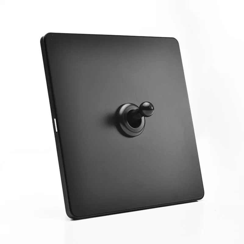 Matte Black Stainless Steel Panel Toggle Switch 86 type Antique Wall