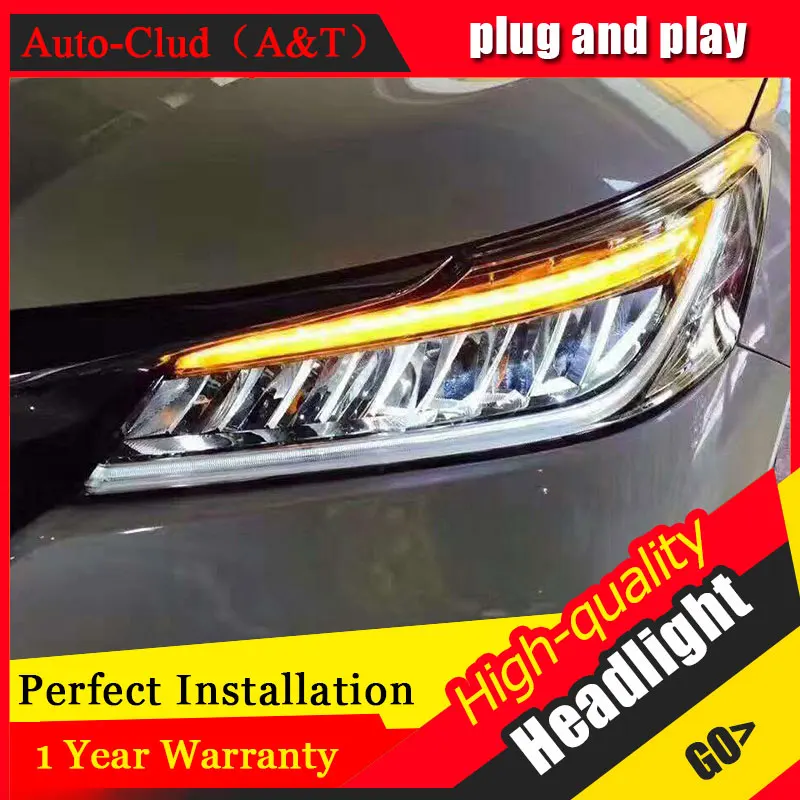 

Auto Clud Car Styling For Honda Accord headlights 2016 For Accord head lamp led DRL front Bi-Xenon Lens Double Beam HID KIT