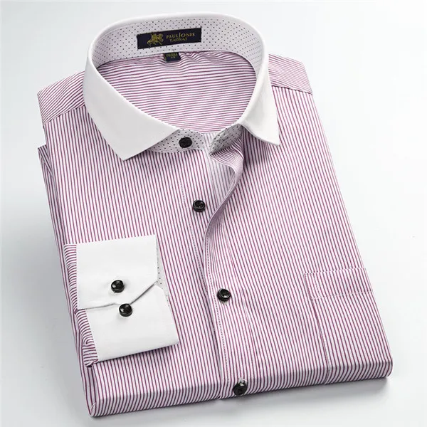 Весна новое поступление мужская деловая рубашка с длинными рукавами модная индивидуальность Тонкий Фитнес мужской полосатый повседневные хлопковые рубашки M485 - Цвет: 5755