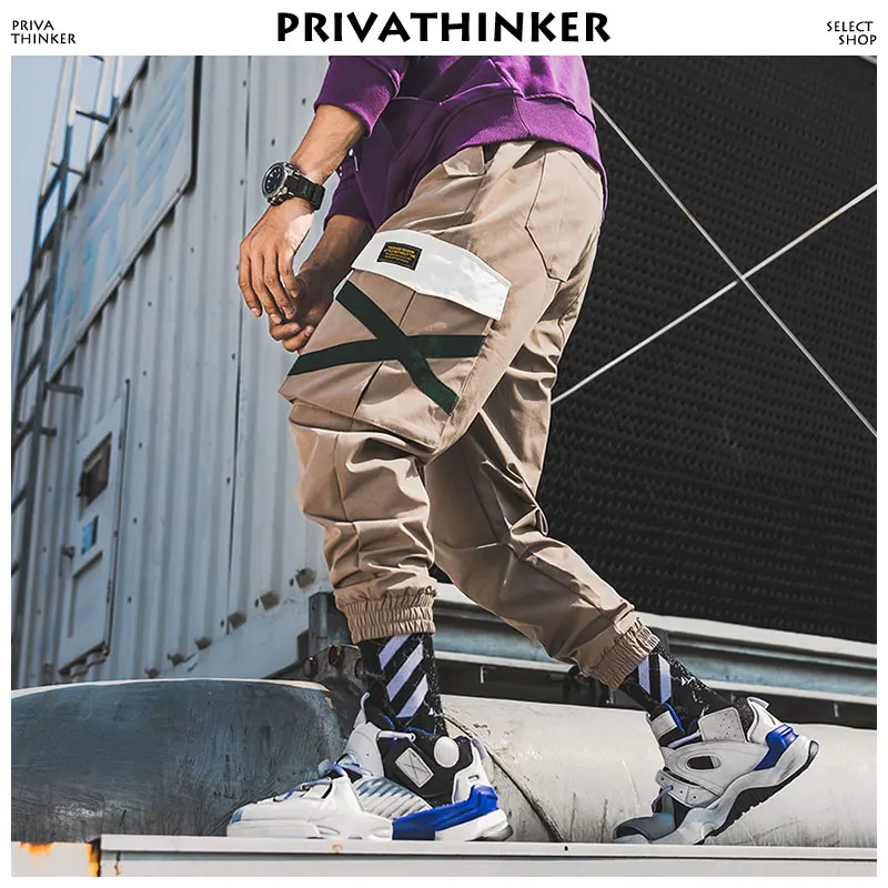 Privathinker مصمم الصليب ركض السراويل الرجال 2018 رجل الهيب هوب البضائع السراويل الذكور جيوب السراويل الترنك 3XL وزرة الملابس 3XL