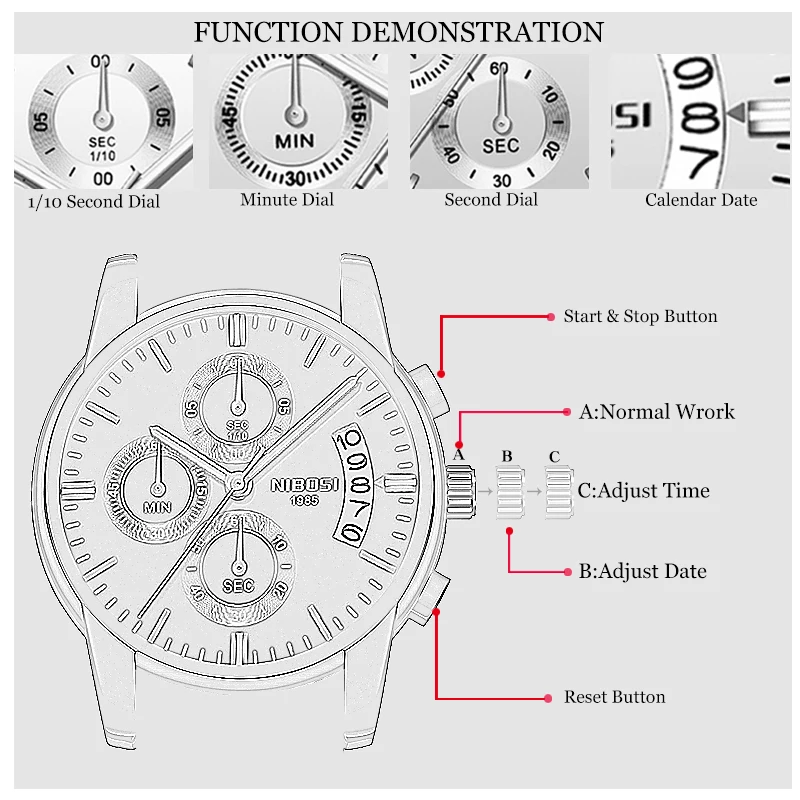 NIBOSI 2019 Luxury Business Men Quartz Watches Luminous Waterproof Military Sport Watch Male Wristwatches Relogio Masculino      (1)