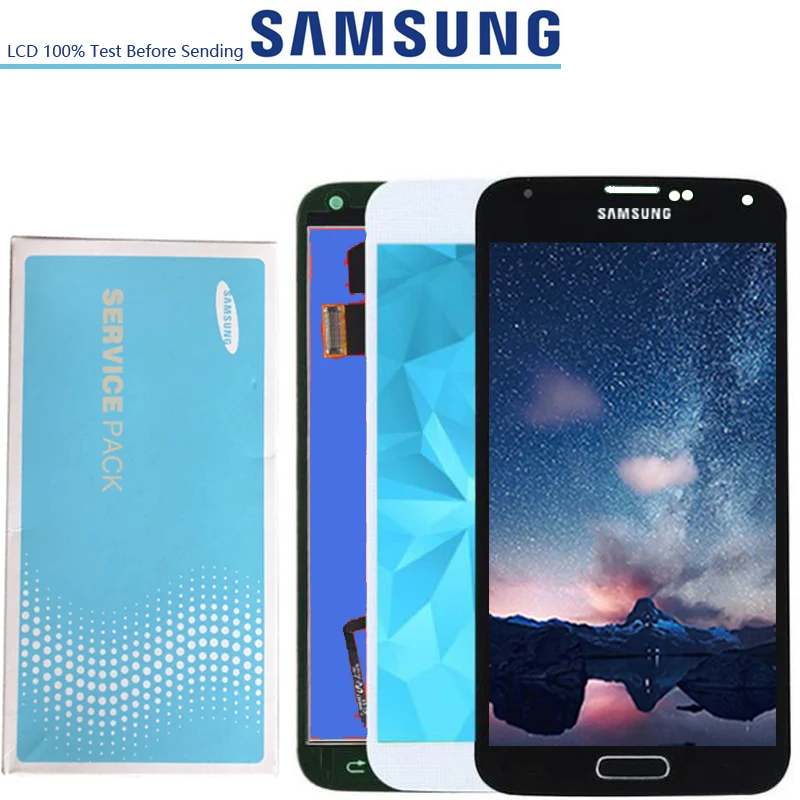 Amoled ЖК-дисплей для Samsung S5 i9600 G900F ЖК-экран сенсорный дигитайзер сборка G900 G900m с
