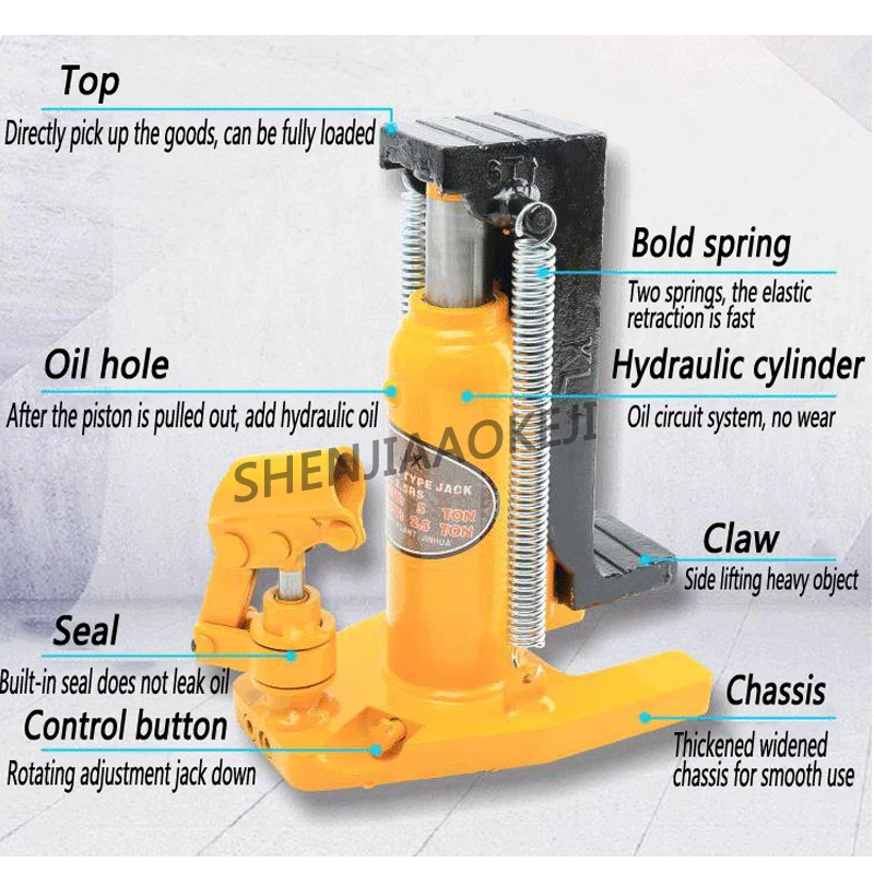 MHC5T гидравлический домкрат 5 т гидравлическая подъемная машина крюк Джек жирная пружина без утечки масла Верхняя нагрузка