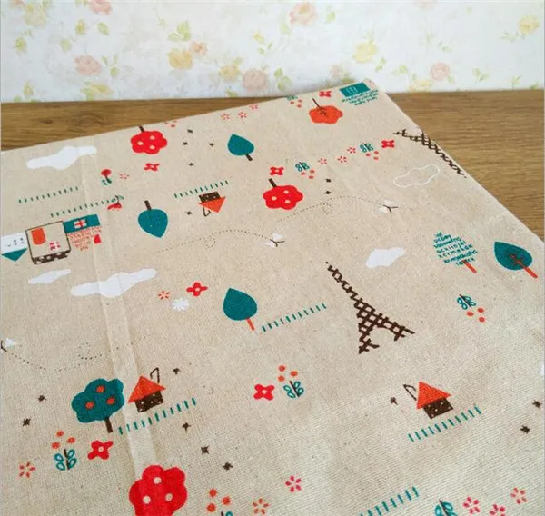 Оптовая продажа цветная ткань с изображением маленьких башен хлопковая принтом