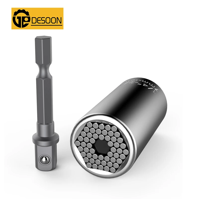 Universal Socket 7mm-19mm Sockets Tools Gifts for Men Him Husband Dad Father DIY Household Adjustable Power Tools Accessories