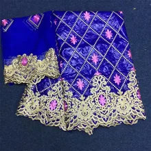 Getzner индийский ткань парча в Гвинейском стиле Bazin Ткань Материал вышитое кружево 7 ярдов/комплект L1402-1