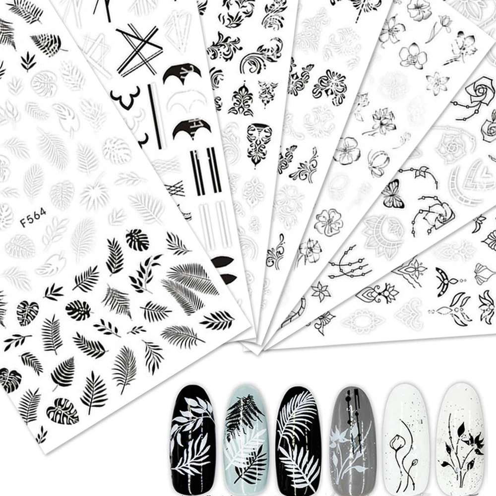 

1pcs Water Nail Decal and Sticker Flower Leaf Tree Green Simple Summer Slider for Manicure Nail Art DecalsTips