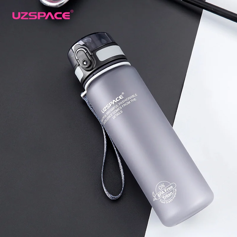 Uzspace Water Bottle Portable Protein Shaker Sport My Drink Plastic Bottle 350ml 500ml 1000ml Tritan Material Drinkware Bpa Free