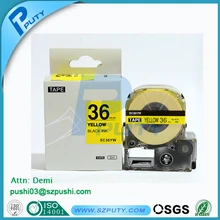 SC36YW 36 мм черный на желтом kingjim маркировки ленты