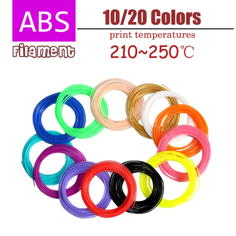 

lihuachen ABS filaments 1.75mm 3D Printing Materials 5Meters 10 Meters 10Colors 20Colors 100Meters 200Meters