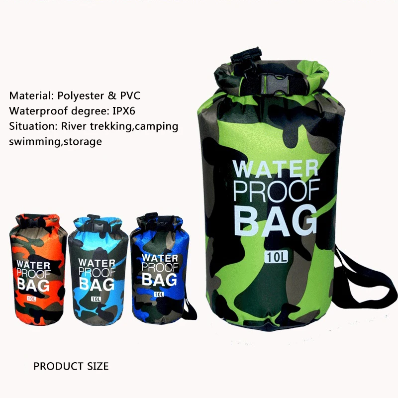 

Fishdrops Fishing bag Portable fishing reel bag Fast Dry Bag PVC Waterproof Folding multifuction fishing Storage Bag 2L/5L/10L