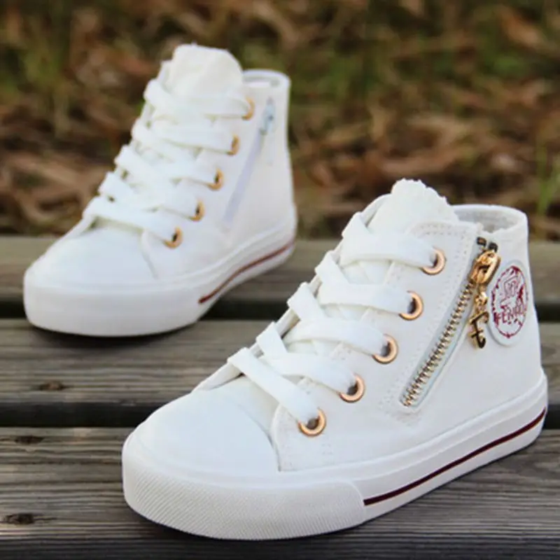 2017 Spring Autumn Child Canvas Shoes Fashion Girls Boys Shoes High Double Side Zipper Breathable Sneakers for Baby Size 24-37 2017 Spring Autumn Child Canvas Shoes Fashion Girls Boys Shoes High Double Side Zipper Breathable Sneakers for Baby Size 24-37