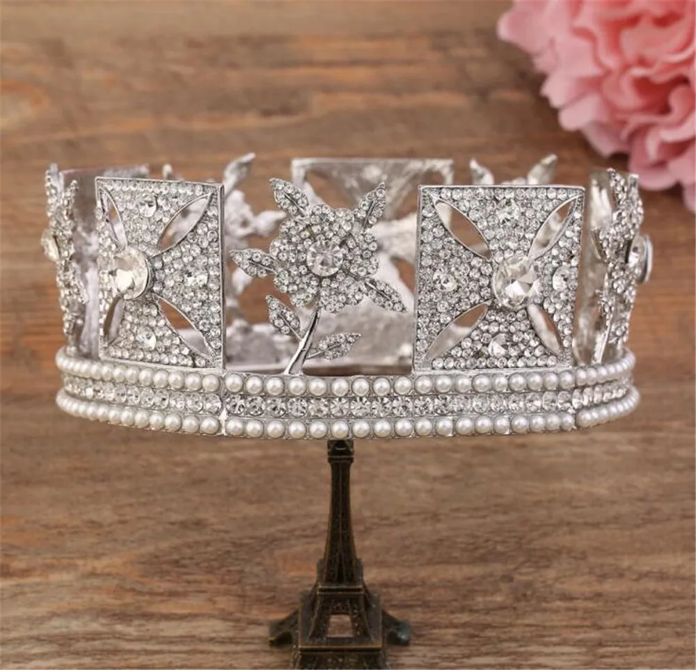 Роскошная свадебная корона королевы елизаны в европейском стиле, корона в стиле барокко, головной убор, свадебные аксессуары для волос, красивые заколки для волос, королевские короны