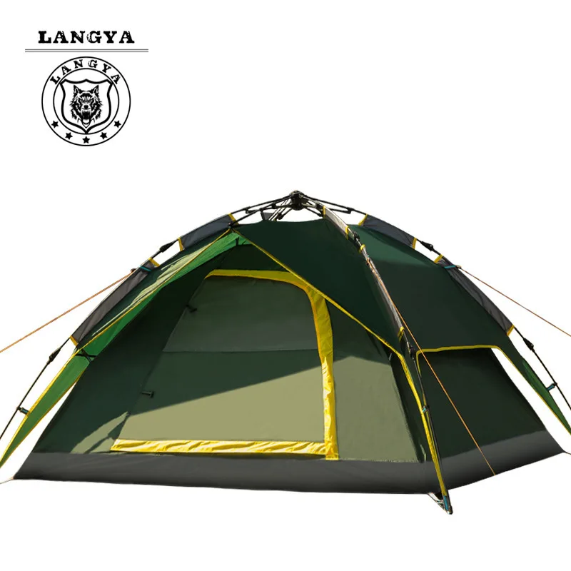 Waterproof Outdoor tents more than 3 to 4 people rain automatic camping tent season double layer hiking fishing beach | Спорт и