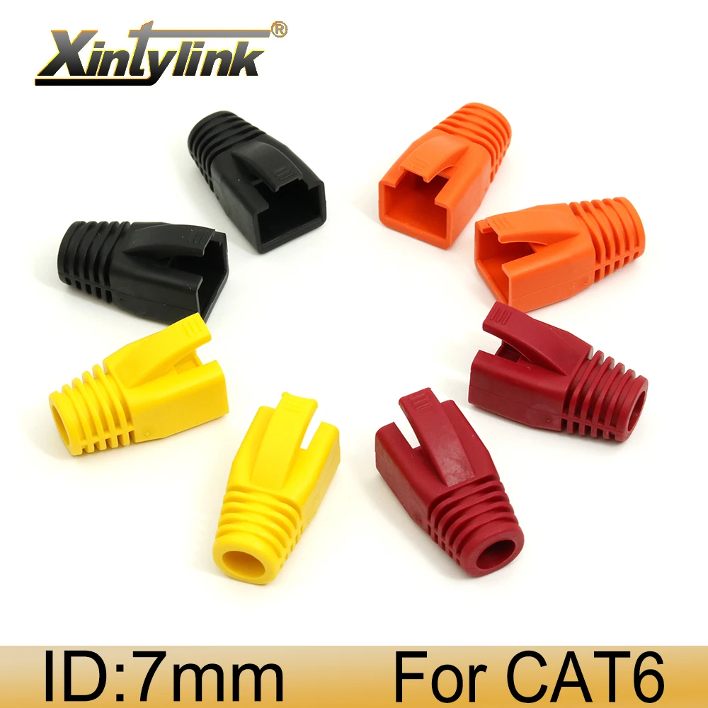 100 Pcs Network RJ45 Cable Ends Plug Connector Cover Boot Cap Cat6 Cat5 Green