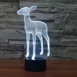 Usb Новинка 3d Лампа Олень креативный цвет изменить подарок 3d ночник светодиодный сенсорный энергосберегающий светодиодный ночник