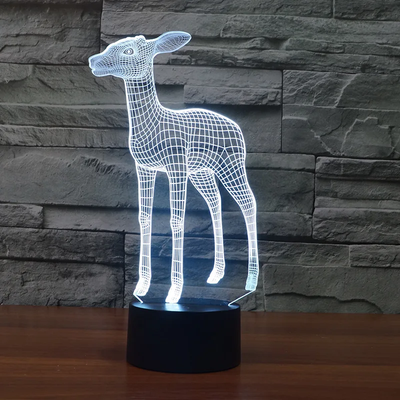 

Usb Novelty 3d Lamp Deer Creative Color Change Gift 3d Nightlight Led Touch Energy Saving Led Night Light