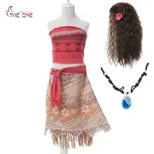 MUABABY для девочек с героями мультфильма «Моана»; костюм дети принцесса Advanture наряд для косплея на Хэллоуин для детей летние День рождения Наряжаться Костюмы