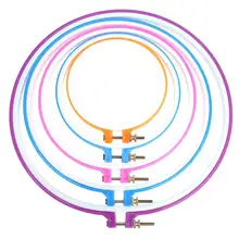 5pcs Adjustable Sewing Tools Plastic Multicolor Embroidery Cross Stitch Hoop Set Embroidery Hoop Ring Frame Sewing Accessories