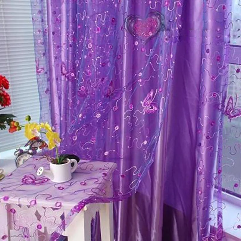 Butterfly Curtains Tulle Rlinds Rainbow Red Voile Cafe Lace