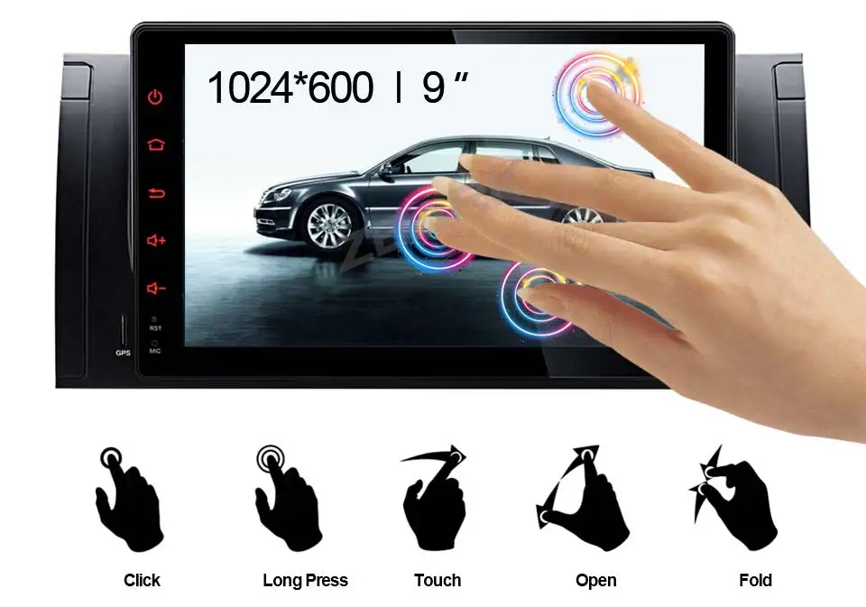 Perfect 9" Android 8.1 Multimedia Touch Screen Car Stereo Radio Player GPS OBD WIFI FM for BMW X5 E53 1999-2004 2005 2006 YH53901A 5