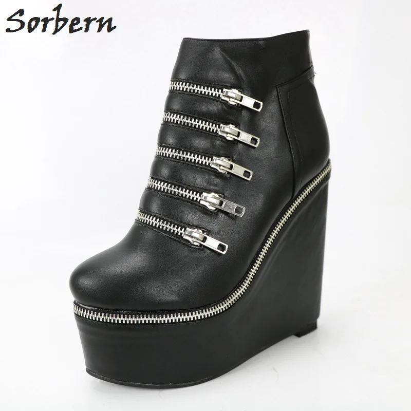 Black Winter Boots Women Wedge Heels Platform Round Toe Ladies Boots Shoes Women Botas Altas Mujer Female Winter Boots With Fur Black Winter Boots Women Wedge Heels Platform Round Toe Ladies Boots Shoes Women Botas Altas Mujer Female Winter Boots With Fur