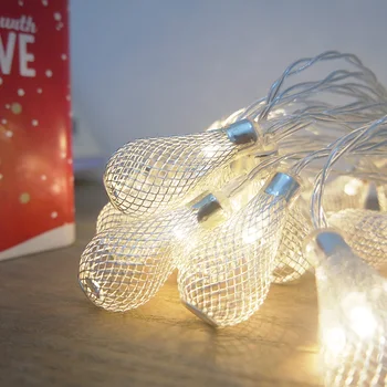 

Battery operated portable led string light with metal mesh led bulb for home room decoration/New year/ holiday party light