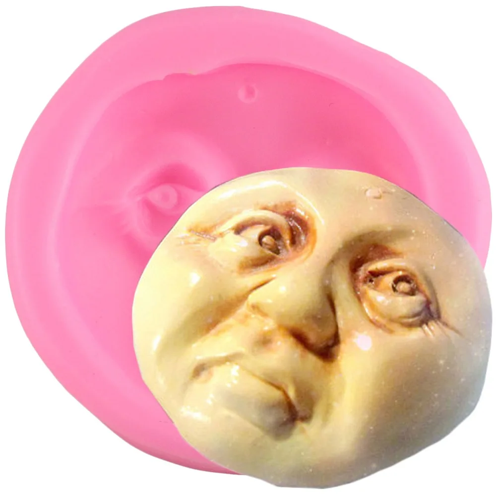 Star Trade Inc Moon Face Silicone Mould DIY Candy Chocolate Fimo Clay Mold Kitchen Baking Sugarcraft Fondant Cake Decoration Tools 1 pcs