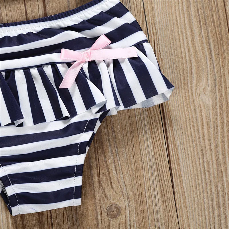 Girl's swimsuit 2019 summer new Summer Toddler Kids Baby Girls Stripe Bowknot Swimwear Swimsuit Outfits #4M06 (11)