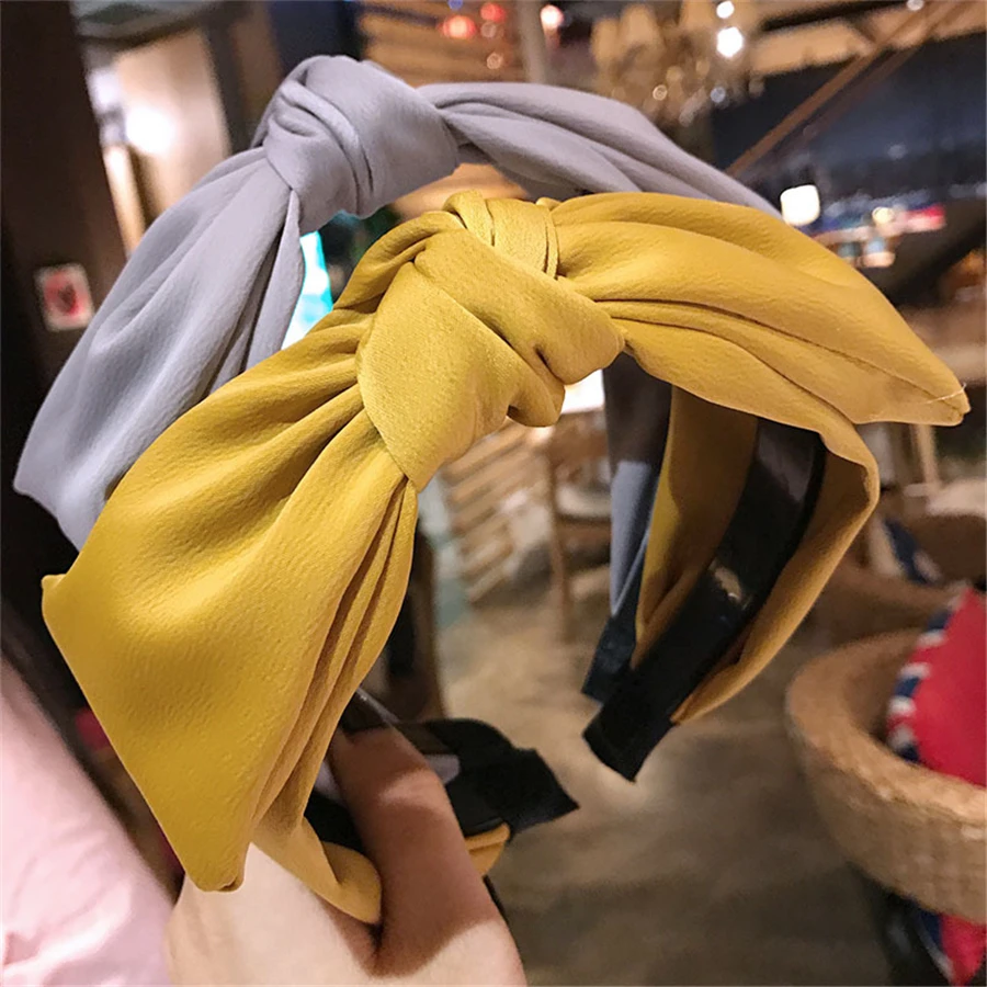 

Haimeikang Solid Cute Bow Headbands Women Girls Wide Side Bowknot Hairband Fashion Rosette Hair Accessories Hair Hoop Wholesale