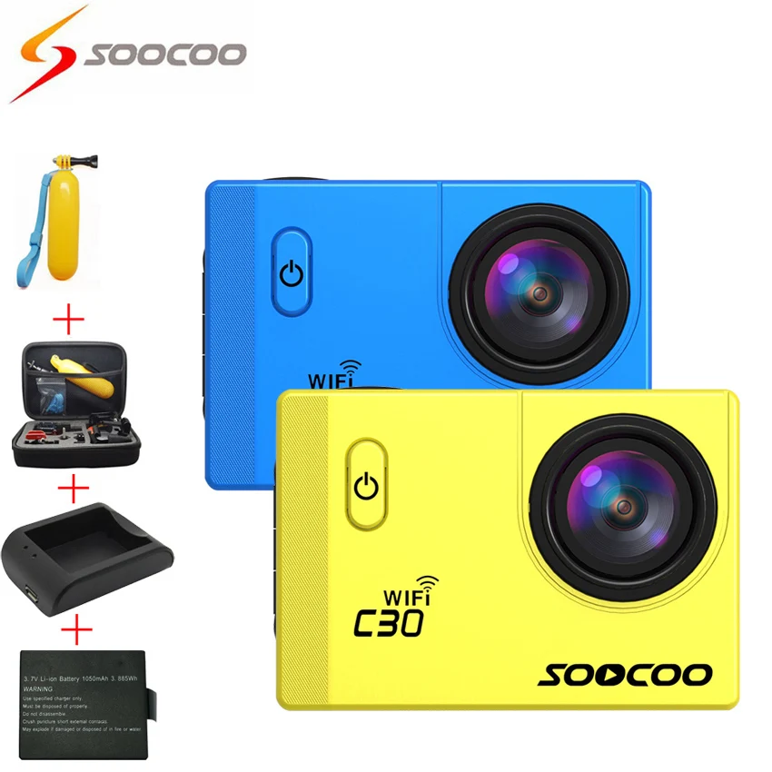  [Battery+Charger+Bag+Floaty] SOOCOO C30 4K Wifi Action Sport Camera angles(70-170 Degrees) 2.0 LCD Video Cameras deportiva Cam 