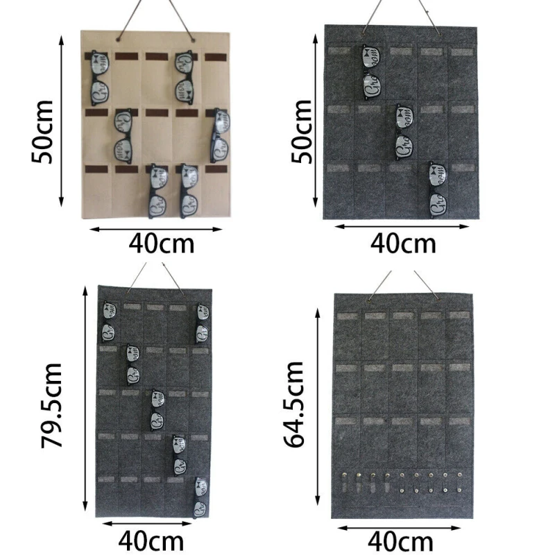 Четыре стиля чехол для солнцезащитных очков с 15 карманами модная подвесная сумка для хранения 15 слотов войлочные солнцезащитные очки настенная вешалка войлок