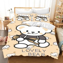Cartoon Bear Rabbit 3d Bedding Set Duvet Covers Pillowcases Children Room Decor Comforter Bedding Sets Bedclothes Bed Linen