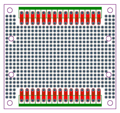 Двухсторонняя печатная плата универсальная 77.4x72мм.|double-side prototype pcb|prototype pcbdouble-sided