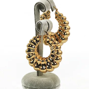 

Big Round Hoop Earrings Nigeria/Kenya/Ghana African Hoop Earrings Blonde Bridal Wedding Party Jewelry Accessory 2017 EA141