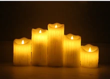Real wax led candle Flameless candle lamp battery operated with timer Amazing life-like flickering flame Real wax