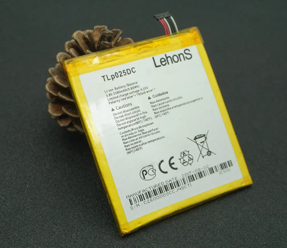 LehonS 5 шт./лот 2500 мАч 9.55Wh Аккумуляторы для Alcatel One Touch Pixi 4 6 0 OT 8050 8050D 9001A 9001X 9001D