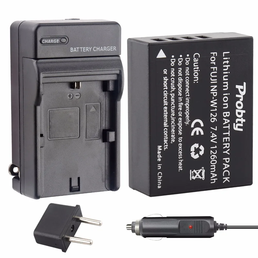 Probty Np-W126 Np W126 Npw126 Battery + Charger Kit Per Fujifilm Hs30Exr X-A1 X-A2 X-A3 X-E1 X-E2 X-E2S X-M1 X-Pro1 X-T1 X-T10