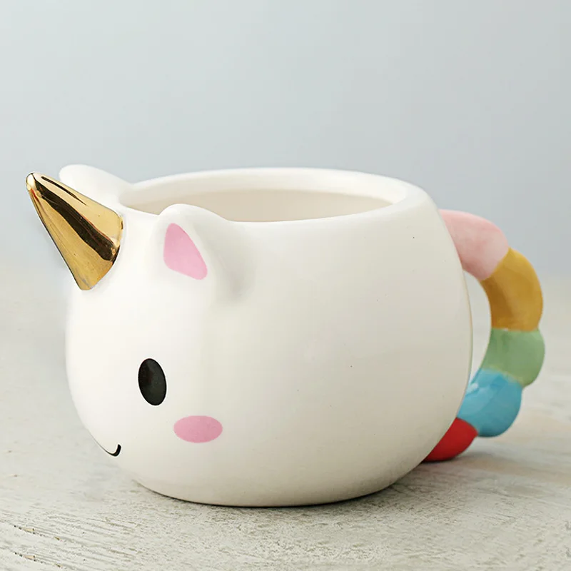 ARTGAT 300 мл кружки с единорогом чашка Cuteness 3D Керамическая кофейная золотые стерео