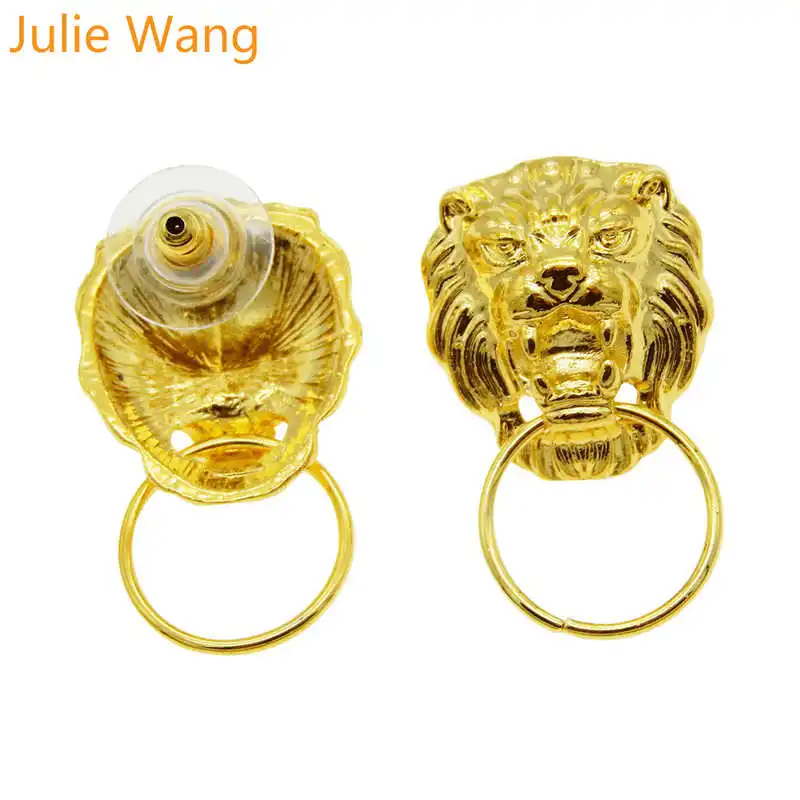 Женские серьги гвоздики золотистого цвета Лев Julie Wang 14 шт. модные вечерние для