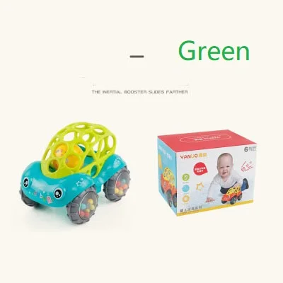 Новейший инерционный автомобиль с колокольчиками креативный детский погремушка безопасности Прорезыватель 2 цвета детские подарки на день рождения игрушка - Цвет: green