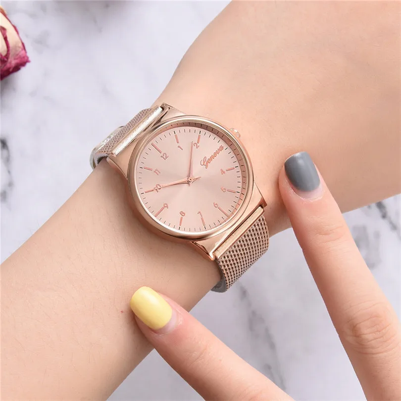 Temperament Fashion Mesh Belt Ladies and Men's Gift Quartz Watch Women Watches Stainless Steel Bands #4a2 (11)