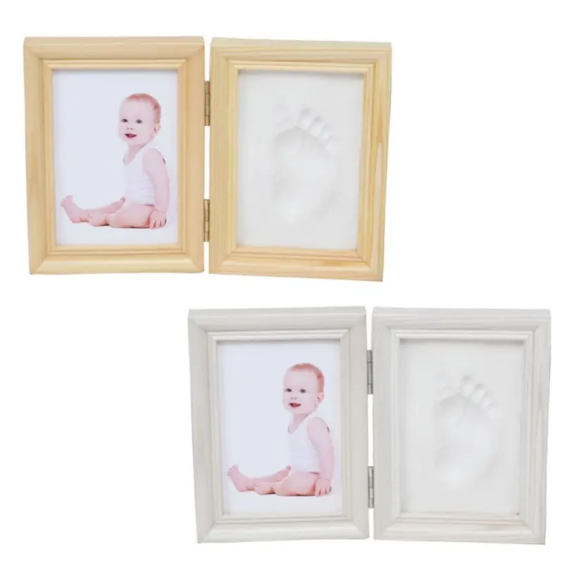 Складные DIY руки ноги печати фотографии дисплей сувениры память детей растущая память Baby Shower подарок деревянная фоторамка