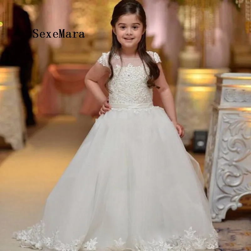 

2018 girls pageant dresses lace applique first communion dresses for girls Flower girl dresses for weddings