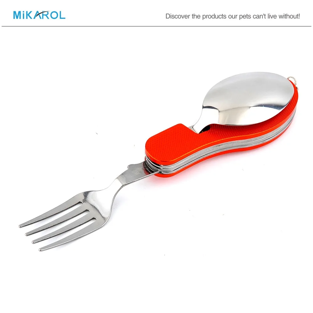 Pocket Knife With Fork And Spoon Stainless Steel Pocket Knife Spoon Fork Multi function Detachable