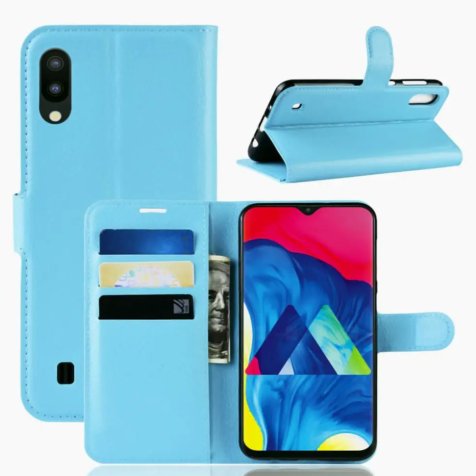 Для samsung Galaxy M30 M20 M10 чехол Высокое качество личи флип из искусственной кожи