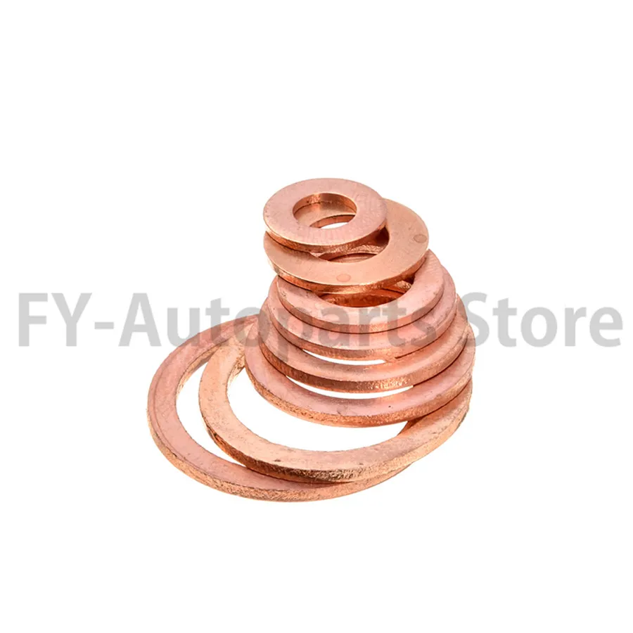 12 Size 300Pcs Solid Copper Crush Washers Seal Flat Ring Gasket Kit
