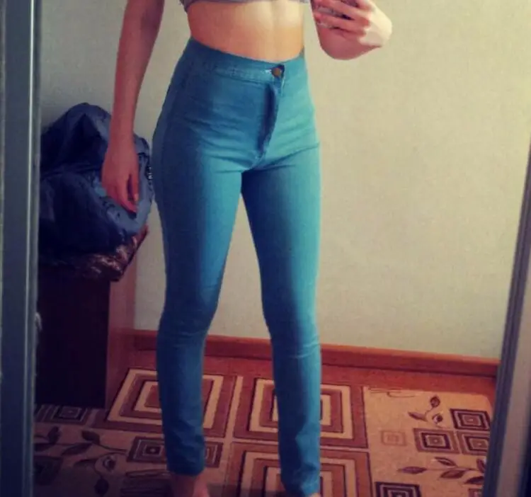 Обтягивающие джинсы женские с высокой талией джинсовые узкие брюки сексуальные узкие джинсы-стрейч брюки пуш-ап женские Леггинсы Большие размеры - Цвет: Синий