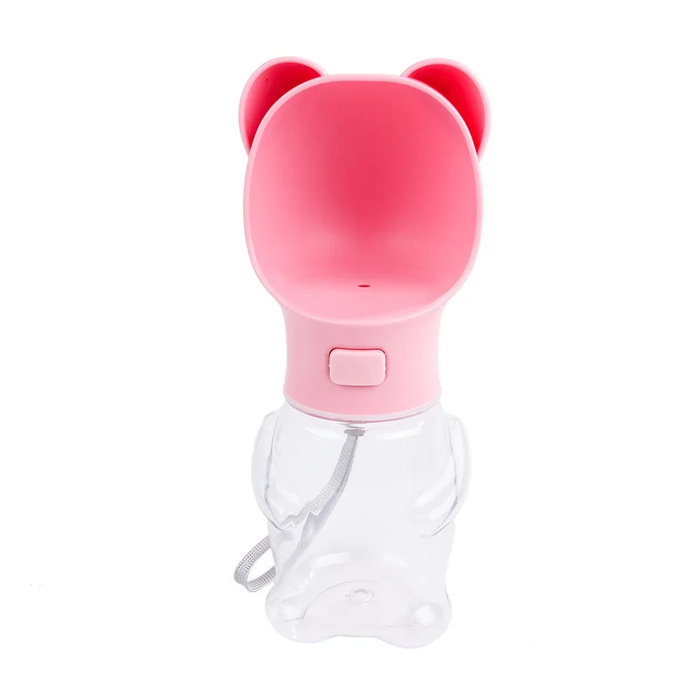 Pet Dog Cat Water Bottle Portable Travel Cups Lovely Cartoon Outdoor Feeder Water Drinking Bowl 550ML ABS Plastic Pet Supplies (10)