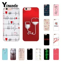 Yinuoda медсестры медицинская медицина здоровье Сердце шаблон мягкий чехол для телефона из ТПУ для iPhone 8 7 6 6S Plus X XS MAX 5 5S SE XR 10 Чехол